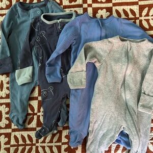 Cloud Island & Wonder Nation Footie Onesie Pajama Bundle 0-3